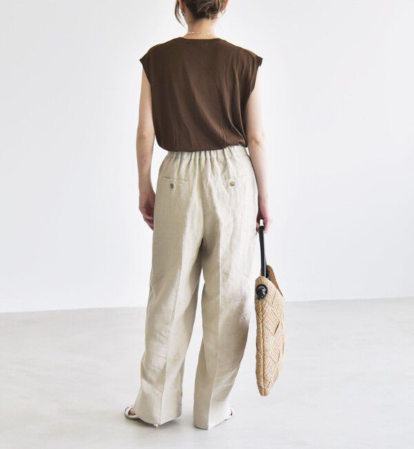 quaranciel「quaranciel:〈洗濯機可能〉ヨーロピアンフラックス リネン タック ワイド パンツ」|その他|