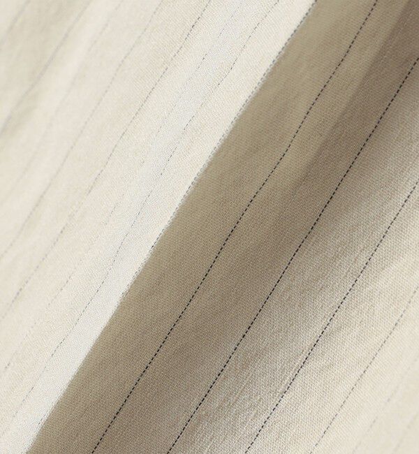 SHIPS for women「SHIPS Primary Navy Label:麻混 ストライプ ストレッチ テーパード パンツ」|スラックス|