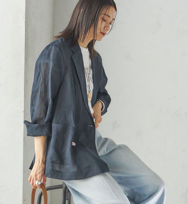 SHIPS for women「〈手洗い可能〉ラミー 4 シアー ジャケット」|テーラードジャケット|