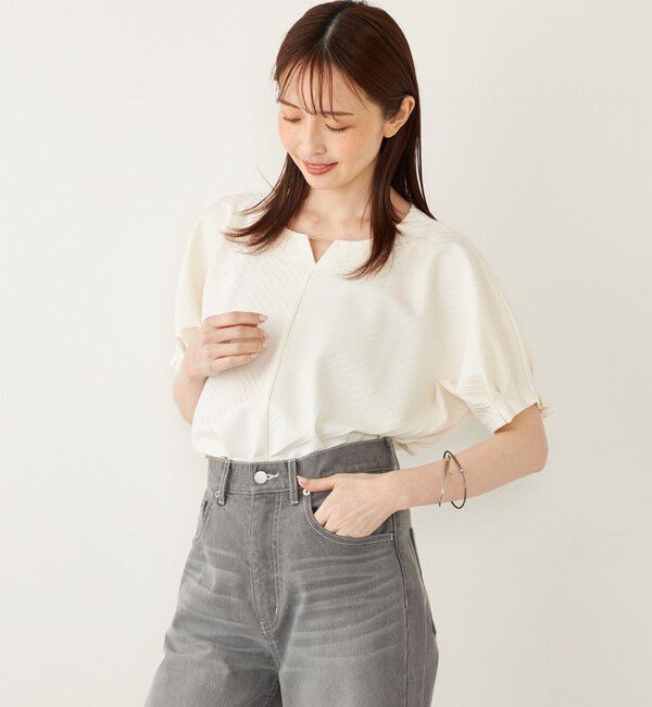 SHIPS Colors 「SHIPS Colors:〈接触冷感・UVカット〉クールタッチ トタンテレコ トップス◇」|Tシャツ・カットソー|オフホワイト