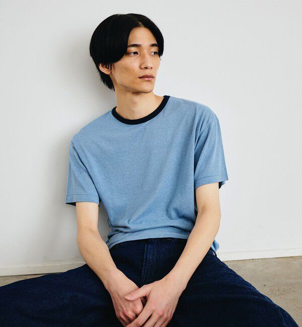 SHIPS「City Ambient Products: T/C/R コンパクト リンガー Tシャツ」|Tシャツ・カットソー|サックスブルー