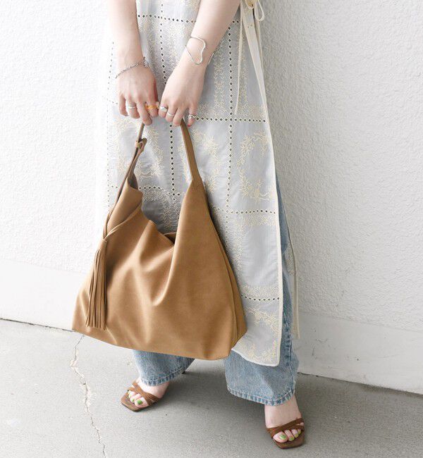 SHIPS any「《追加予約》SHIPS any: A4 タッセル ワンショルダー バッグ」|トートバッグ|ブラウン系その他