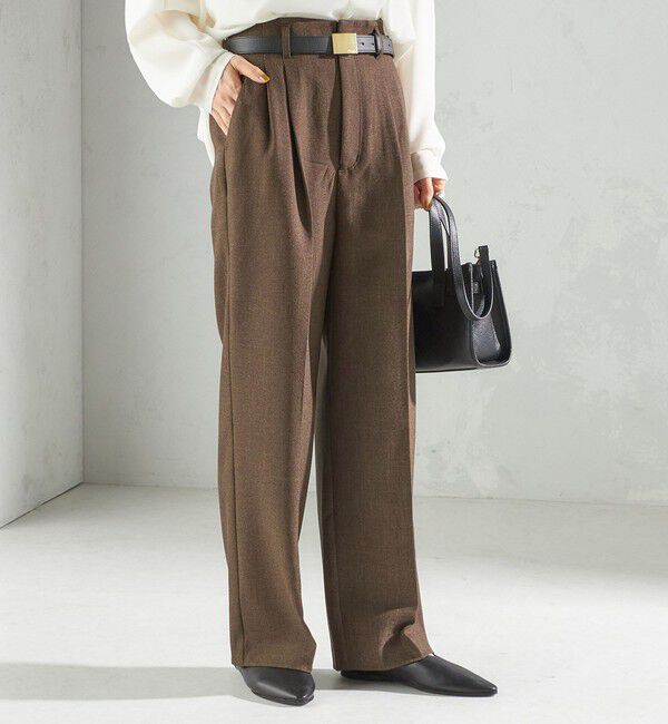 SHIPS for women「〈手洗い可能〉TUMUGITO(R) シャーク ツイード タック パンツ」|その他|