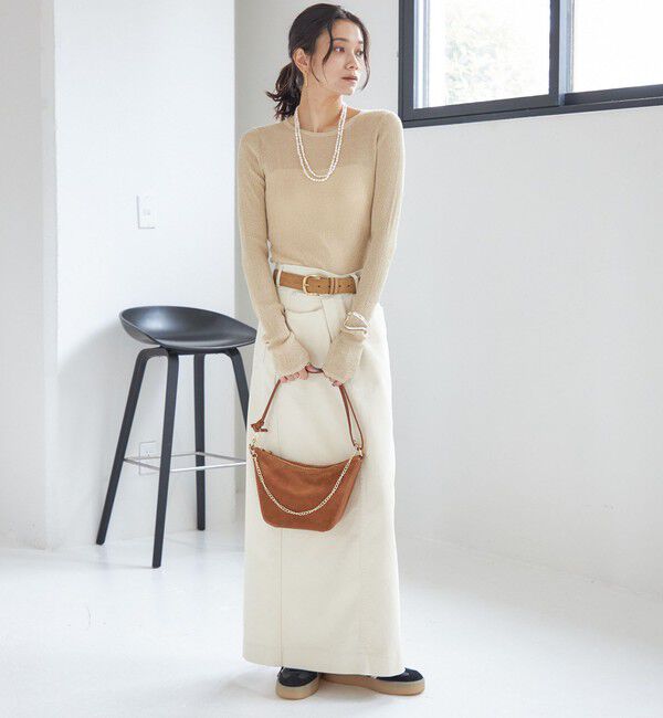 SHIPS for women「〈手洗い可能〉ラメ シアー リブ ニット プルオーバー」|ニット・セーター|