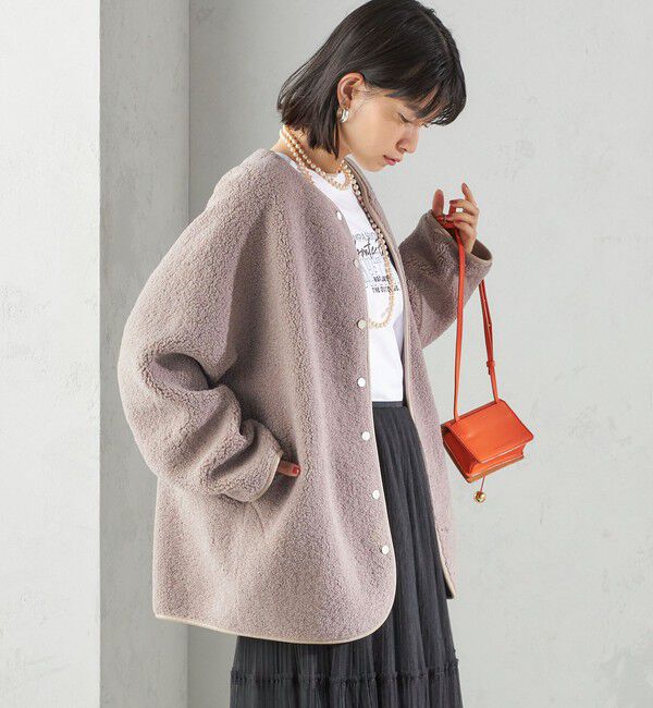 SHIPS for women「【一部WEB限定】〈手洗い可能〉NEW リバーシブル ボア ブルゾン」|ブルゾン・スタジャン|