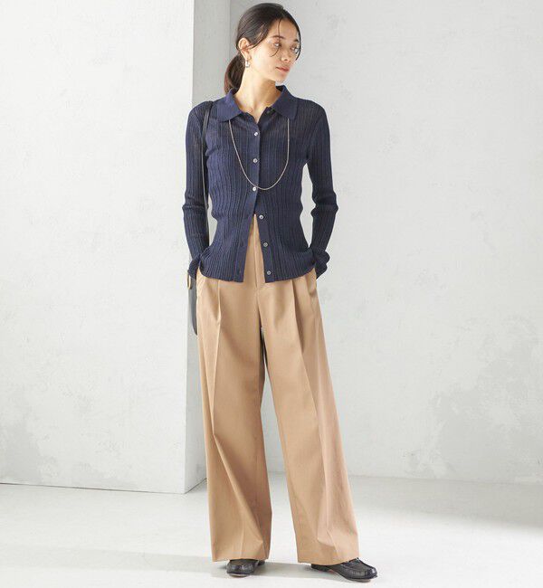 SHIPS for women「〈洗濯機可能〉ハイカウント ツイル 2タック ワイド パンツ」|その他|