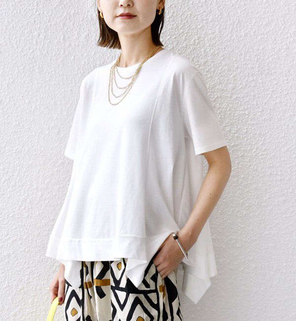 SHIPS for women「ヘムフレア ショート スリーブ プルオーバー」|Tシャツ・カットソー|