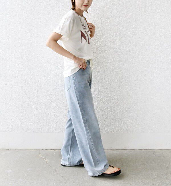 SHIPS for women「【WEB限定】コットン 天竺 ロゴ プリント TEE」|Tシャツ・カットソー|