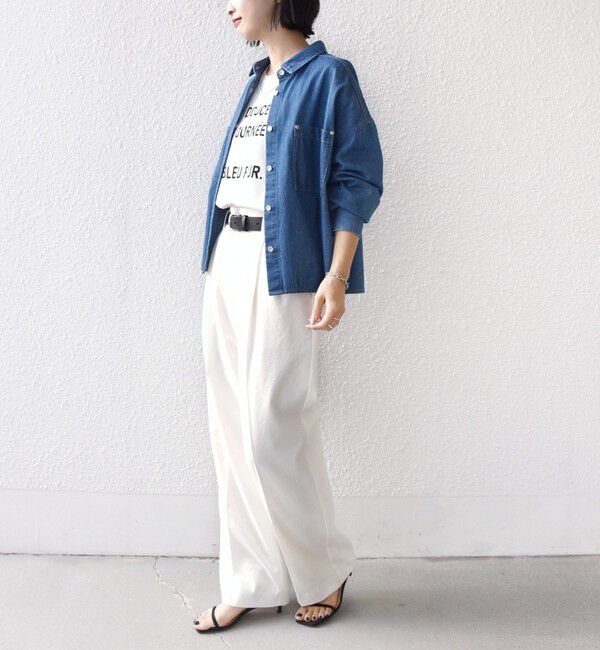 SHIPS for women「《一部追加予約》〈洗濯機可能〉ライトオンス デニム ショート シャツ」|シャツ・ブラウス|