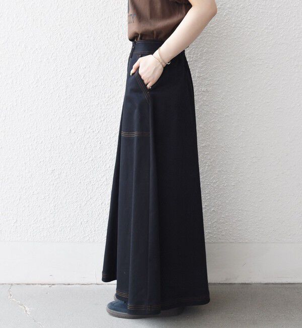 SHIPS any「SHIPS any:〈洗濯機可能〉チノ ステッチ フレア ロング スカート」|フレア|