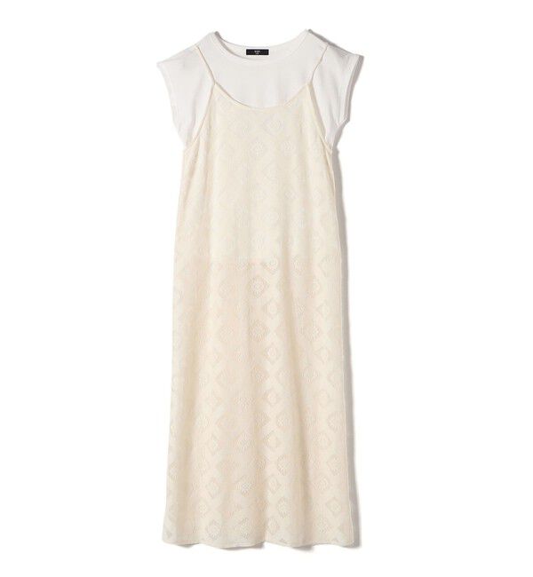 SHIPS Colors 「SHIPS Colors:〈手洗い可能〉レースキャミワンピース &times; ベーシックTEE セット◇」|ワンピース|