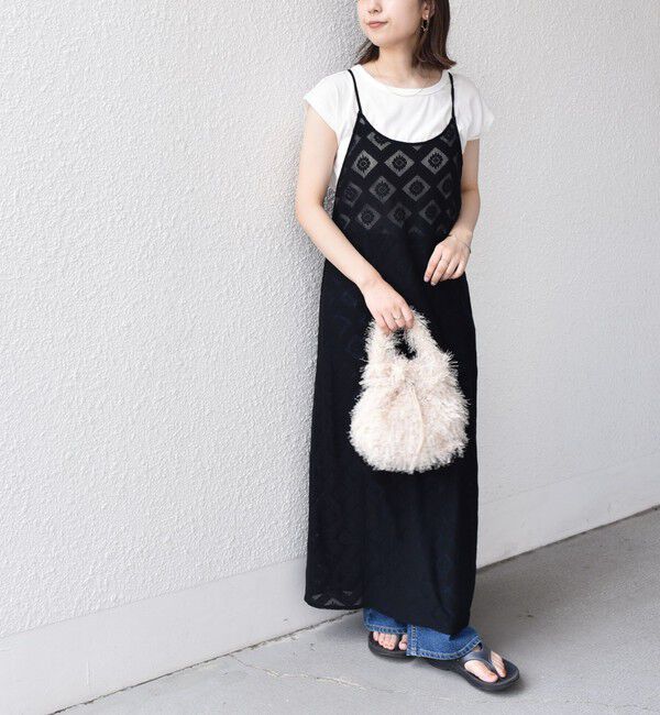 SHIPS Colors 「SHIPS Colors:〈手洗い可能〉レースキャミワンピース &times; ベーシックTEE セット◇」|ワンピース|