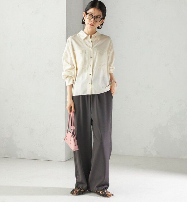 SHIPS for women「〈UVカット/防シワ加工〉梳毛調 ストレッチ ドロスト パンツ」|その他|