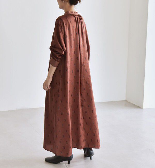 quaranciel「quaranciel:〈手洗い可能〉モノグラム ドット ロング シャツ ワンピース」|ワンピース|