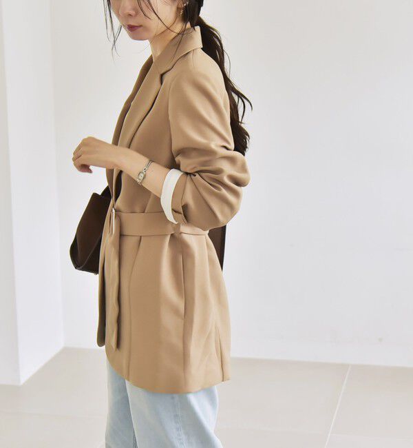 quaranciel「quaranciel:〈洗濯機可能〉ダブルクロス ベルト デザイン 3way テーラード ジャケット」|テーラードジャケット|