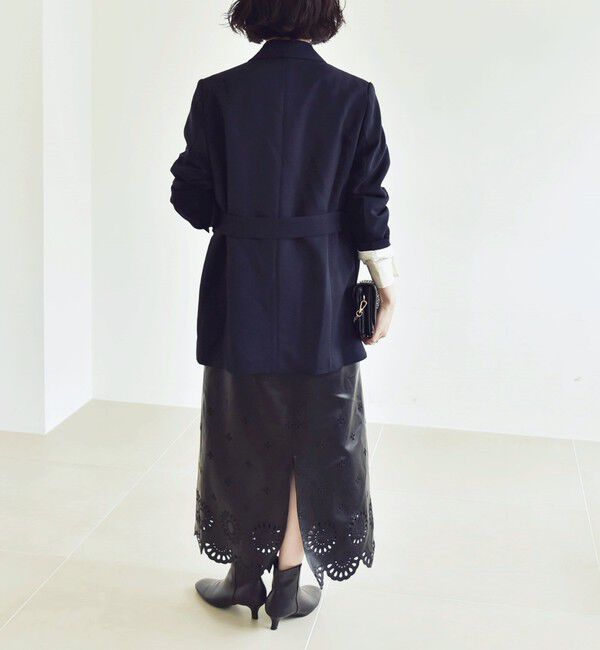 quaranciel「quaranciel:〈洗濯機可能〉ダブルクロス ベルト デザイン 3way テーラード ジャケット」|テーラードジャケット|