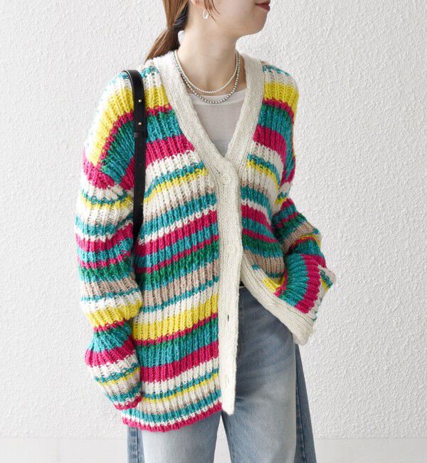 SHIPS any「SHIPS any:〈手洗い可能〉ロービング ルーズ Vネック ニット カーディガン」|カーディガン|