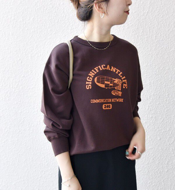 SHIPS any「【SHIPS any別注】THE KNiTS:〈洗濯機可能〉ロゴ プリント スウェット」|Tシャツ・カットソー|