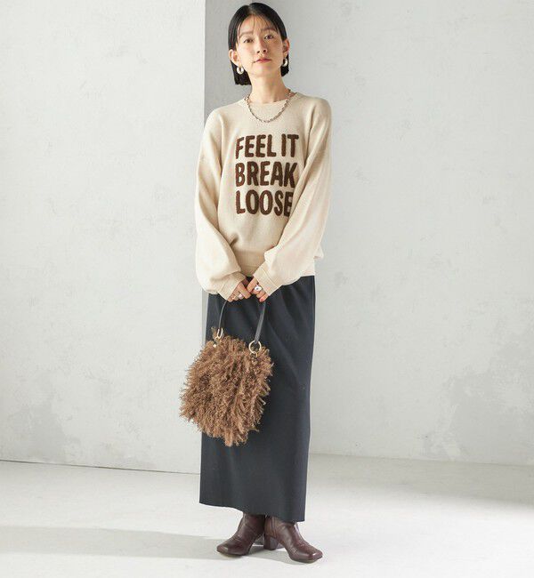 SHIPS for women「【WEB限定】〈手洗い可能〉サガラ 刺繍 ロゴ ニット プルオーバー」|ニット・セーター|