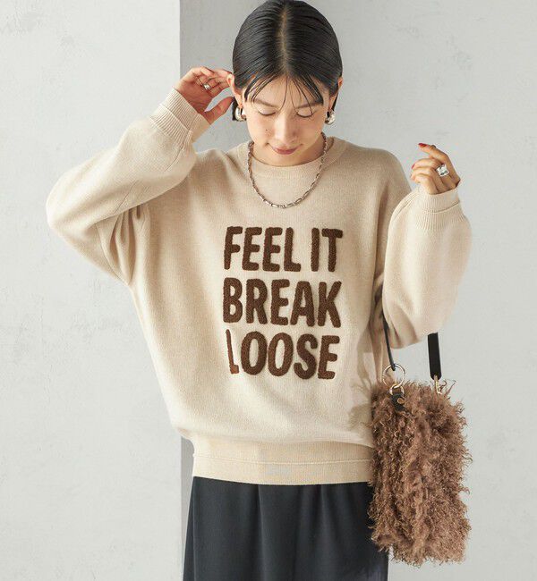 SHIPS for women「【WEB限定】〈手洗い可能〉サガラ 刺繍 ロゴ ニット プルオーバー」|ニット・セーター|