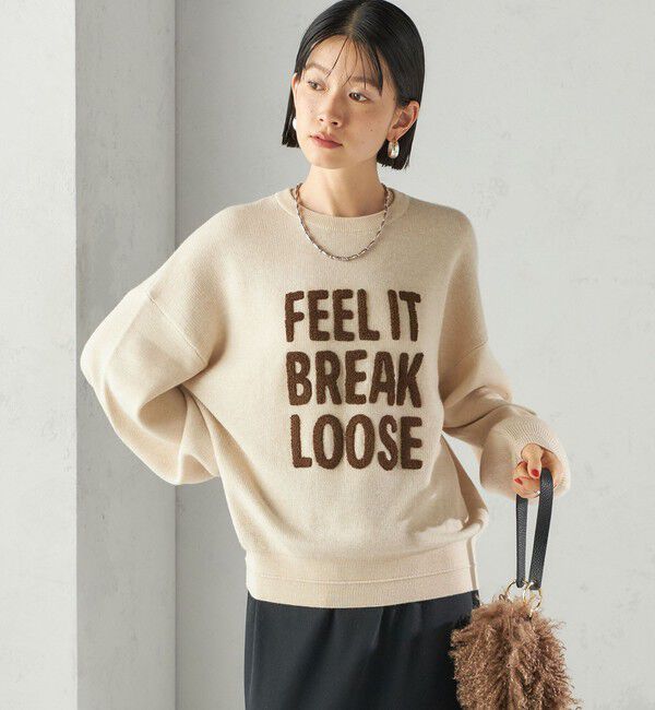 SHIPS for women「【WEB限定】〈手洗い可能〉サガラ 刺繍 ロゴ ニット プルオーバー」|ニット・セーター|