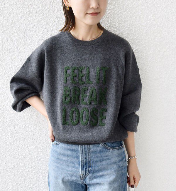 SHIPS for women「【WEB限定】〈手洗い可能〉サガラ 刺繍 ロゴ ニット プルオーバー」|ニット・セーター|