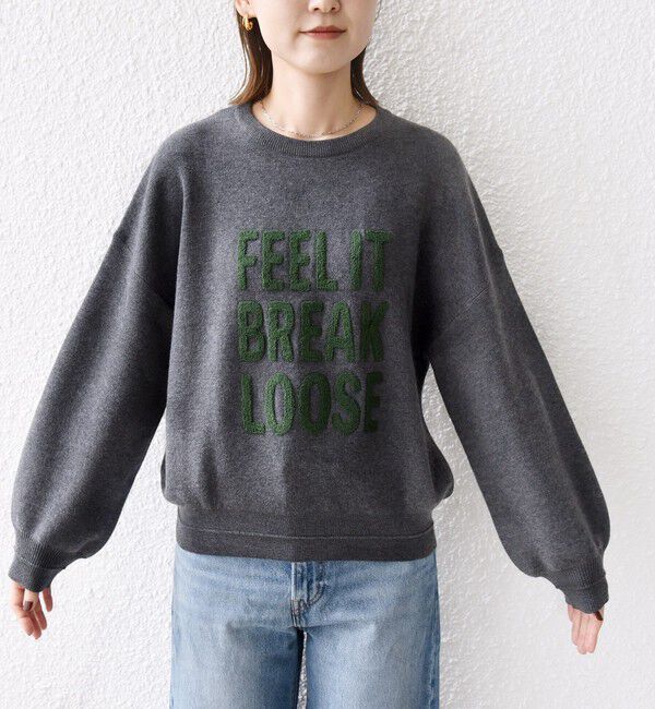 SHIPS for women「【WEB限定】〈手洗い可能〉サガラ 刺繍 ロゴ ニット プルオーバー」|ニット・セーター|