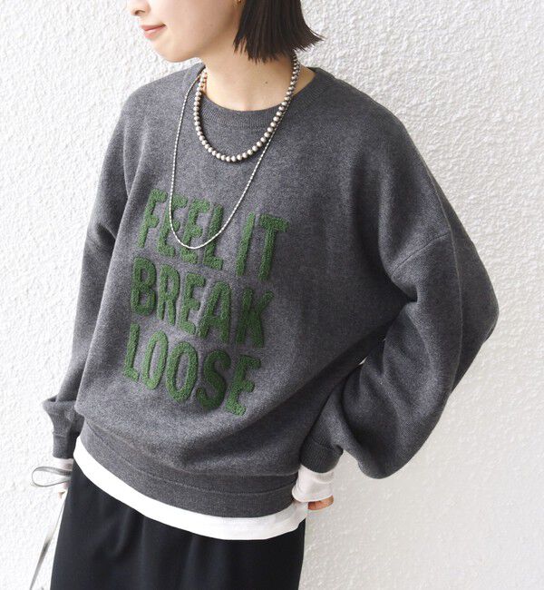 SHIPS for women「【WEB限定】〈手洗い可能〉サガラ 刺繍 ロゴ ニット プルオーバー」|ニット・セーター|