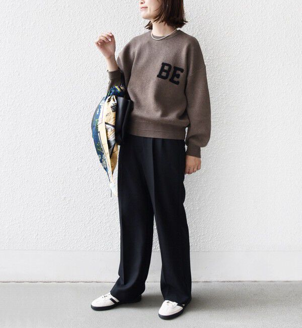 SHIPS for women「【WEB限定】〈手洗い可能〉サガラ 刺繍 ロゴ ニット プルオーバー」|ニット・セーター|