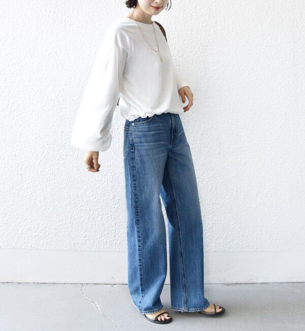 SHIPS for women「《一部追加予約》【WEB限定】〈手洗い可能〉シアー コンビ 裾 ドロスト プルオーバー」|プルオーバー|