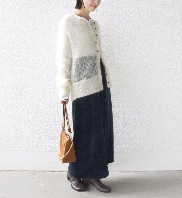 SHIPS for women「〈手洗い可能〉スノー クラッシュ ポリエステル ベロア ウエスト ゴム スカート」|スカート|