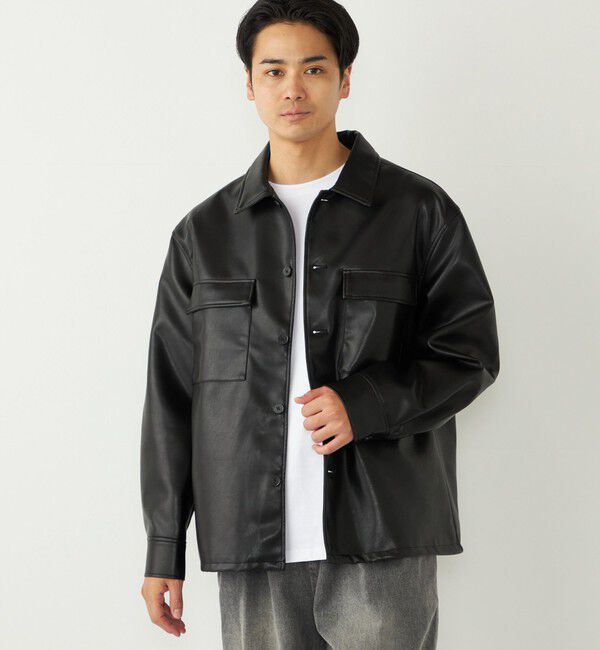 SHIPS Colors 「SHIPS Colors:合成皮革 CPO シャツジャケット◇」|ブルゾン・スタジャン|