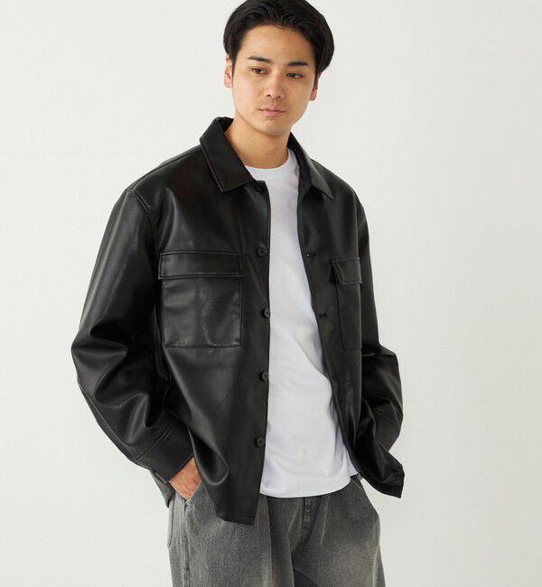 SHIPS Colors 「SHIPS Colors:合成皮革 CPO シャツジャケット◇」|ブルゾン・スタジャン|