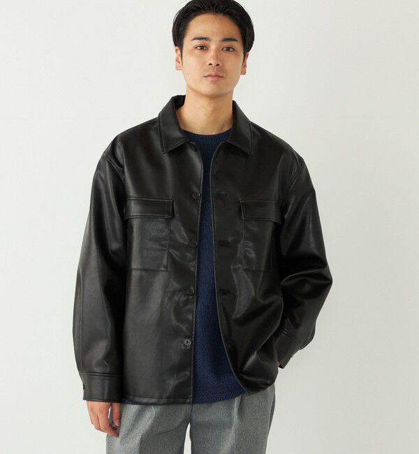 SHIPS Colors 「SHIPS Colors:合成皮革 CPO シャツジャケット◇」|ブルゾン・スタジャン|