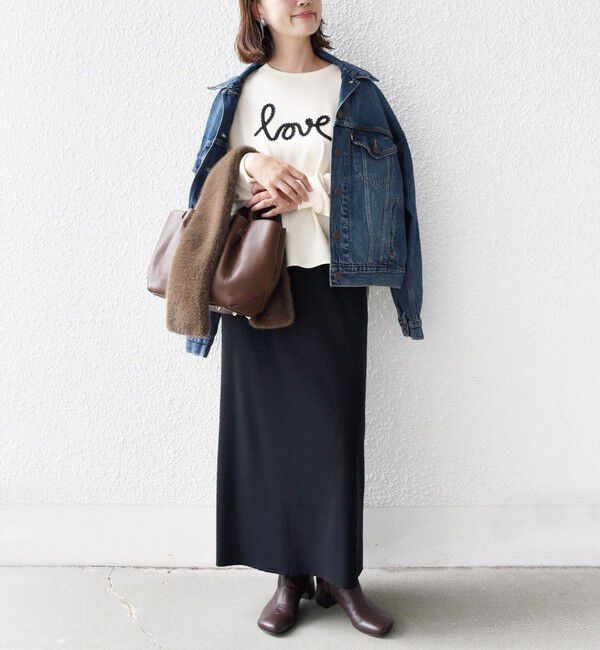 SHIPS for women「【WEB限定】〈手洗い可能〉ファンシー コード 刺繍 ダンボール カットソー」|スウェット・ジャージ|