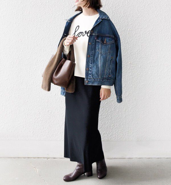 SHIPS for women「【WEB限定】〈手洗い可能〉ファンシー コード 刺繍 ダンボール カットソー」|スウェット・ジャージ|