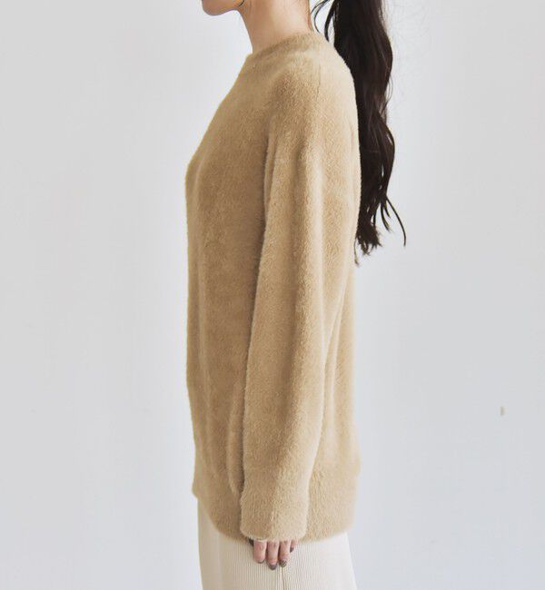 quaranciel「quaranciel:〈手洗い可能〉ファーライク クルーネック ニット プルオーバー」|ニット・セーター|