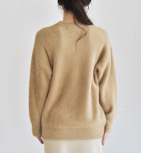 quaranciel「quaranciel:〈手洗い可能〉ファーライク クルーネック ニット プルオーバー」|ニット・セーター|