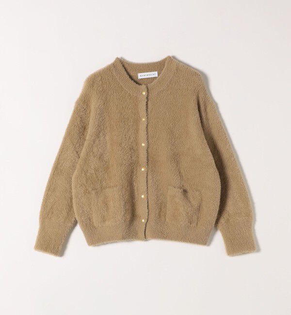 quaranciel「quaranciel:〈手洗い可能〉ファーライク クルーネック スナップ ニット カーディガン」|カーディガン|