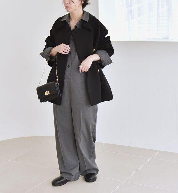 quaranciel「《追加予約》quaranciel:〈手洗い可能〉ダンボール ステンカラー ジャケット コート25AW」|ステンカラーコート|