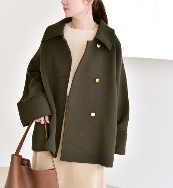 quaranciel「《追加予約》quaranciel:〈手洗い可能〉ダンボール ステンカラー ジャケット コート25AW」|ステンカラーコート|