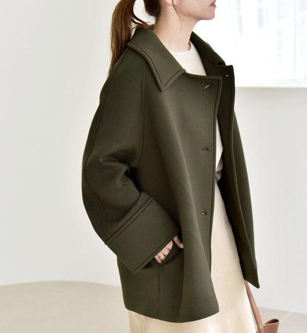 quaranciel「《追加予約》quaranciel:〈手洗い可能〉ダンボール ステンカラー ジャケット コート25AW」|ステンカラーコート|