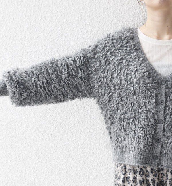 SHIPS any「SHIPS any: ループ ニット Vネック ショート カーディガン」|カーディガン|