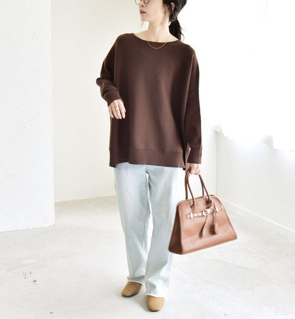 quaranciel「quaranciel:〈洗濯機可能〉ボートネック ワイド ニット プルオーバー」|ニット・セーター|