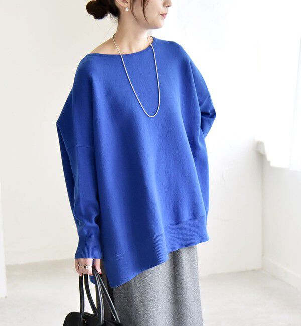 quaranciel「quaranciel:〈洗濯機可能〉ボートネック ワイド ニット プルオーバー」|ニット・セーター|