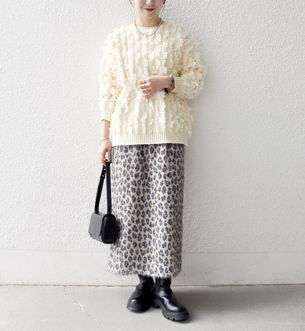 SHIPS any「SHIPS any:〈手洗い可能〉フリンジ デザイン ニット プルオーバー」|ニット・セーター|