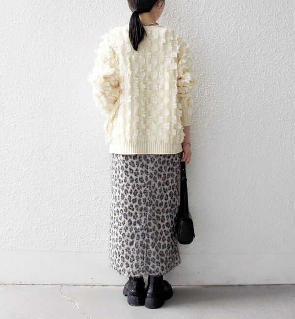 SHIPS any「SHIPS any:〈手洗い可能〉フリンジ デザイン ニット プルオーバー」|ニット・セーター|