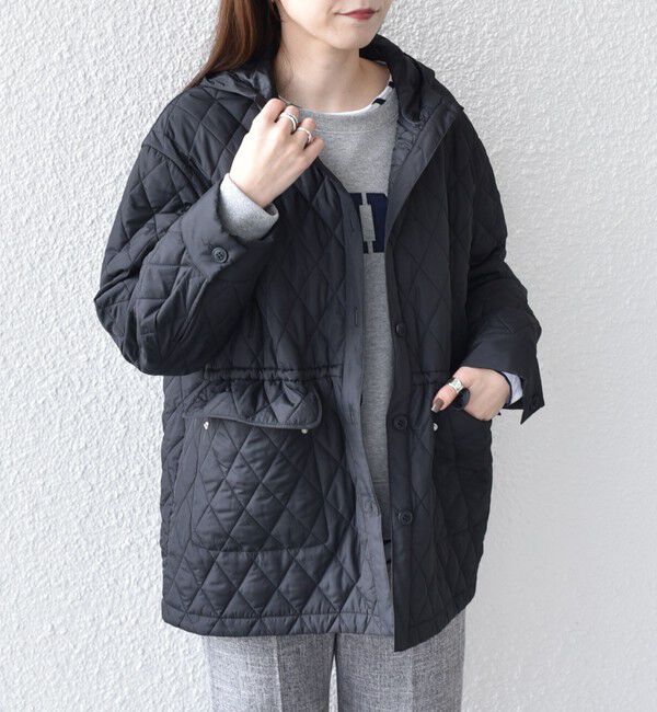 SHIPS Colors 「SHIPS Colors:THINSULATE(TM) 中綿 キルティング フード コート◇」|その他|ブラック