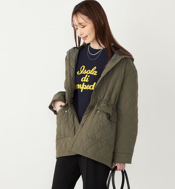 SHIPS Colors 「SHIPS Colors:THINSULATE(TM) 中綿 キルティング フード コート◇」|その他|オリーブ