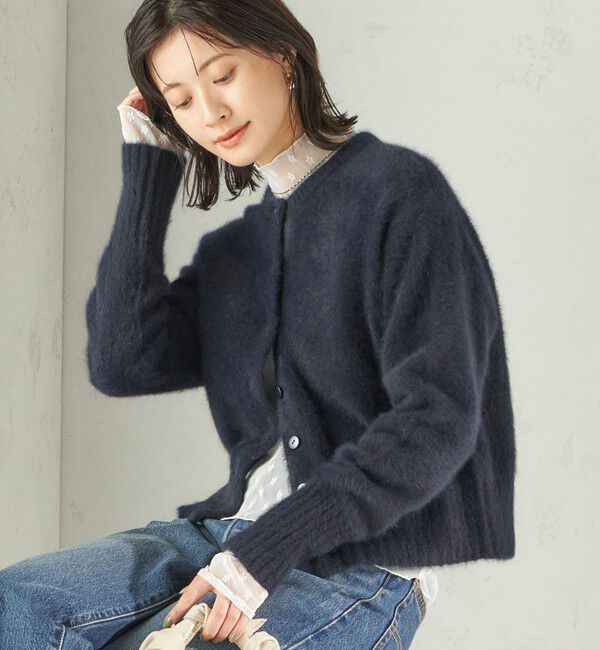 SHIPS for women「〈手洗い可能〉フォックス クルーネック ニット カーディガン」|カーディガン|ネイビー